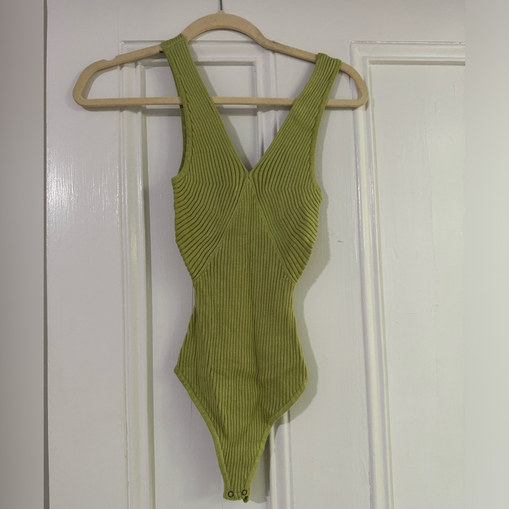 Abercrombie and Fitch ribbed green body suit never worn